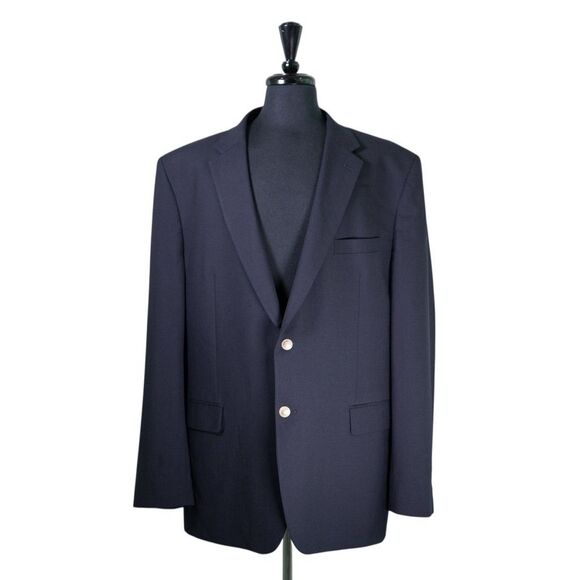 Jos. A. Bank Mens Blazer 48L Navy Blue Wool Sport Coat Traditional Fit Jacket - Picture 1 of 10